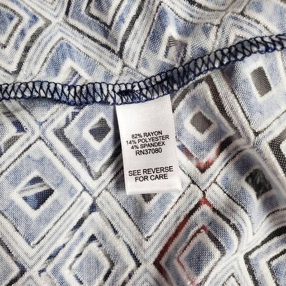 Cato Blue Geometric Print Sleeveless Tank Top Women’s XL - Picture 5 of 6